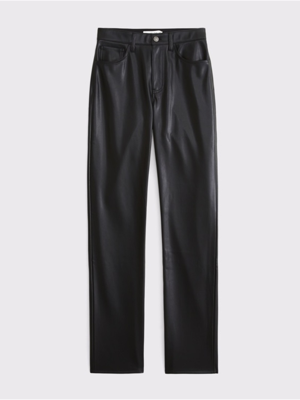 Abercrombie & Fitch 90s Straight Ultra High Rise Vegan Leather Pants Black 26/2